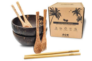 OFERTAS CALIENTES CUENCOS DE CÁSCARA DE COCO PULIDO ECOLÓGICO LOGOTIPO GRABADO PRECIO BAJO DEL FABRICANTE ECO2GO VIETNAM - Product Image 5