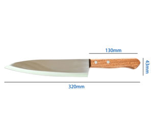 Cuchillo de Chef Premium de Acero Inoxidable Damasco con Mango de Madera, Hoja Afilada y Resistente, Utensilios de Cocina - Product Image 3