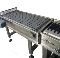 Convoyeur à bande modulaire à rouleaux en plastique durable avec cadre en acier inoxydable pour ligne de transformation alimentaire, transport automatisé de boîtes