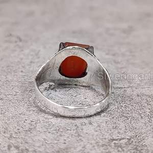 Wholesale <b>Mens</b> <b>Ring</b> New Arrival Natural Red Onyx Gemstone December Birthstone Birthday Gift Jewelry 925 Sterling Silver <b>Ring</b> - Product Image 6