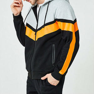 Ensemble de survêtement de sport pour hommes, sweat à capuche à manches longues, pantalon de jogging à coupe ajustée, pantalon complet pour hommes, survêtement à rayures - Product Image 2