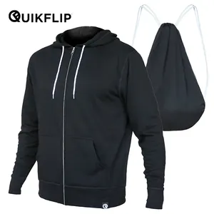 Felpa con Cappuccio Personalizzabile con Zip Integrale e Zaino Promozionale - Product Image 1