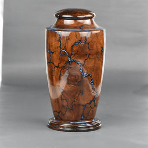 โกศเผาอีพ็อกซี่และไม้ชิงชันสีฟ้าสำหรับเถ้ากระดูกมนุษย์สำหรับผู้ใหญ่ที่ฝังศพโกศสำหรับกล่องไม้ Columbarium โกศศพสำหรับเถ้ามนุษย์ - Product Image 1