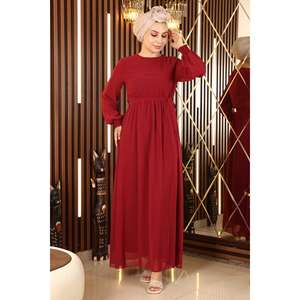 Vestido de Noche de Gasa con Dobladillo Elástico, Estilo A-Line, Tipo Bola, Tejido de Ganchillo, Talla XS, Cintura Natural, Largo Maxi con Cola para Fiestas - Product Image 4