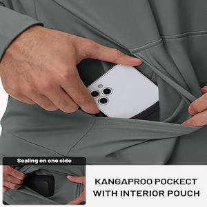 เสื้อมีฮู้ดสำหรับผู้ชายน้ำหนักเบาทำจากวัสดุขนแกะมีฮู้ดน้ำหนักเบาออกแบบได้ตามต้องการ - Product Image 4