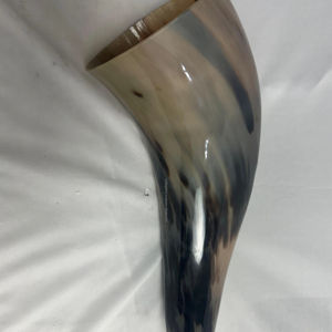 ฮอร์นเครื่องดื่มธรรมชาติขัดเงาพร้อมสายคล้องหนังแบบแขวนทำด้วยมือจากอินเดีย - Product Image 1