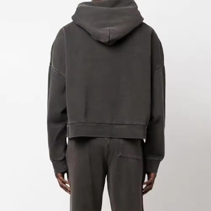 Vente en gros de sweats à capuche pour adultes 400 g/m², haute qualité, 100 % coton, molleton éponge, broderie, lavage vintage, sweat à capuche d'hiver - Product Image 3
