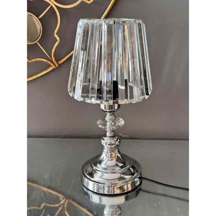Lampshade Crystal Glass Silver