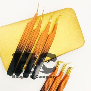 Pince à cils vison en acier inoxydable durable pince à épiler extension de cils emballage Logo pointe or poignée coupe diamant - Product Image 6