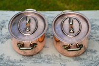 Casseroles en cuivre français, petits pots ovales avec couvercle, design moderne, écologiques, compatibles cuisinière à gaz, doublure en étain, nettoyage manuel, pour hôtels, en métal