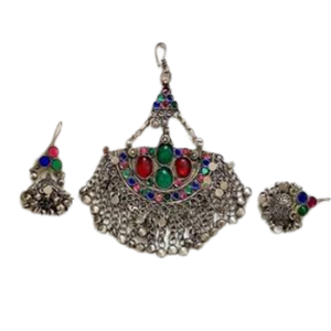 Tailles personnalisées couleurs Turquoise Afghan Kuchi ensembles de bijoux femmes à la mode collier et boucles d'oreilles ensembles pour mariage fête porter adultes - Product Image 4