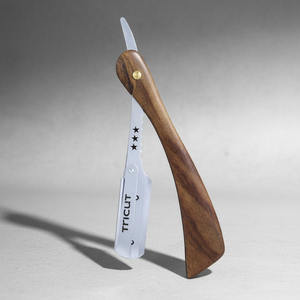 Navaja de Afeitar Recta TRICUT Premium con Mango de Madera, Navaja de Barbero Profesional con Soporte de Acero Inoxidable, Instrumentos de Salón y Belleza - Product Image 6