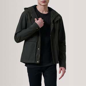 Marlo Reversible Vintage Workwear <b>Jacket</b> Olive Canvas with Distressed Pattern Water Proof Zippered Closure Sizes XS to 6XL - Product Image 1