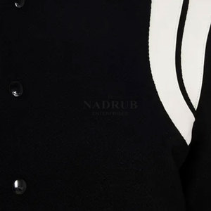 Chaqueta universitaria cálida para mujer con forro acolchado y botones a presión Chaqueta universitaria personalizada para mujer con opciones de color personalizadas - Product Image 5