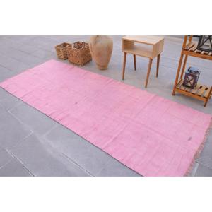 พรมตุรกีวินเทจ ขนาด 3.5x9 ฟุต สีชมพูลายพราง ทำจากขนสัตว์ - Product Image 2