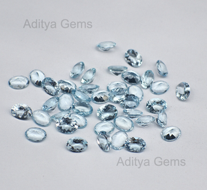 Aguamarina Natural, Forma Ovalada, Azul Santa María, Piedras Preciosas Sueltas del Fabricante, Precio al por Mayor, Ovalados de 2x4mm a 10x12mm - Product Image 3