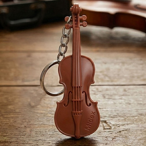 Midex KC-20 Plastic Violin Keychain Musical Instrument Style Souvenir Lightweight Hard-Wearing Key <b>Ring</b> - Product Image 1