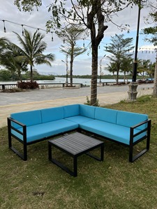 Meubles d'extérieur contemporains en aluminium de qualité supérieure avec revêtement en poudre Ensembles de canapés de jardin pour villa, appartement et hôtel - Product Image 2