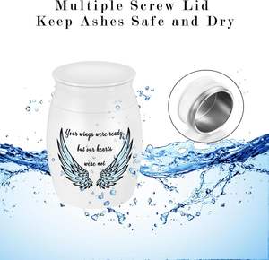Wing Mini Urns Stainless Steel Decorative Cremation <b>Keepsake</b> Urns <b>for</b> <b>Ashes</b> Memorial Urn with Riding in Heaven Custom Size - Product Image 4