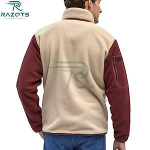 Veste polaire patchwork tendance pour homme hiver 2026, chaude et épaisse, 100% polyester, col montant décontracté, respirante, service OEM - Product Image 5