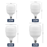 现代设计发光二极管灯T80/T100/T120/T140 20W-50W 100毫米/瓦集成电路驱动AC100-240V E27 IP20仓库用塑料车身灯