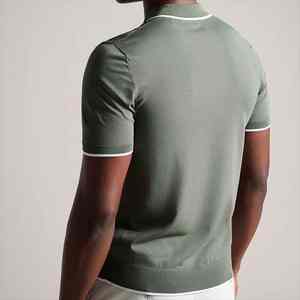 Polos en maille de haute qualité pour hommes, à col rabattu, manches courtes, motif jacquard tendance, logo personnalisé - Product Image 6