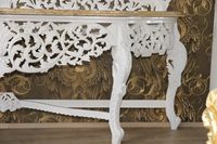 Table console en bois massif acajou luxueuse Caldera, design moderne, sculptée à la main, meuble TV élégant, console multimédia pour salon et entrée