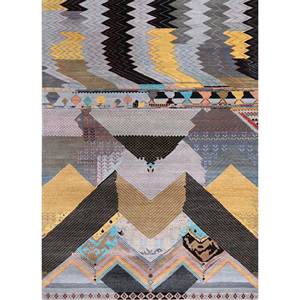 Tapis en laine et soie de bambou noué à la main Weaver Art Reserve Blue Les-5062 pour usage domestique avec motif abstrait - Product Image 4