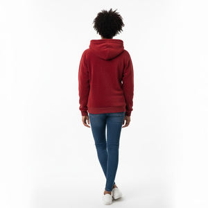 Sudadera con Capucha de Lana Color Carmesí Personalizada para Hermandad Femenina con Letras Griegas Blancas, Logotipo Bordado, Ropa de Hermandad OEM - Product Image 3