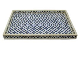 Plateau de sculpture florale en incrustation d'os royal moderne Assiette de service décorative pour la restauration Décoration de table de Noël Accents pour la maison - Product Image 5