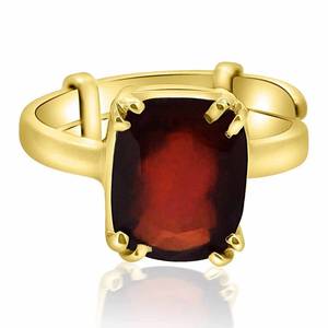 NOVAMART Fine Certified Natural Hessonite Garnet (Gomed) 3.25 12.25 Ratti Astrological Gemstone <b>Ring</b> <b>Adjustable</b> Panchdhatu Prong - Product Image 1