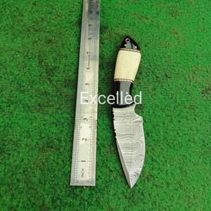 Cuchillo de caza de hoja fija de alta calidad al por mayor, cuchillos de acero damasco para acampar, cuchillos japoneses con mango de hueso y resina - Product Image 5