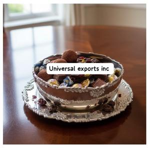 Tazón de Chocolate de Metal de último diseño de tendencia para Kuwait, Qatar, Arabia Saudita, forma redonda, mesa de lujo, nuevo tazón de Chocolate de Metal - Product Image 1