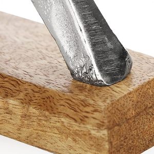 Support à bougies en bois de manguier avec éléments en aluminium et sapin de Noël en bois sur le dessus, hauteur 26 cm, par un fabricant fiable - Product Image 3