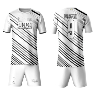 Impressionnant qualité impression par sublimation visible respirant 100% maille polyester tissu en gros uniforme de football maillot et short - Product Image 1