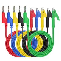 Kit de câbles de test multimètre à fiche banane 4 mm, 5 couleurs, longueur 100 cm, conducteur en cuivre, isolation PVC, homologué 1000 V pour instrumentation