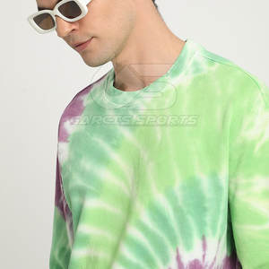 Sudadera Tie Dye para hombre, Jersey cálido con diseño de hombro caído y patrón lavado para aspecto de ropa de calle moderna - Product Image 3