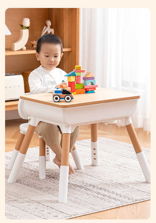 Height Adjustable Wooden Study Table for Kids - Yasmey