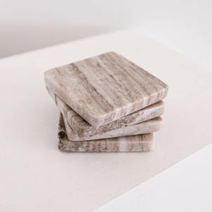 Juego de Posavasos de Piedra Natural Travertino, Posavasos Redondos Hechos a Mano, Resistentes al Calor, Protección de Mesa para el Hogar, Comedor, Cafetería - Product Image 4