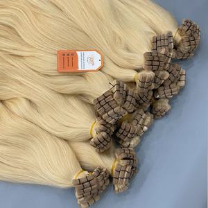 Extensions de cheveux à bandes adhésives 100% cheveux humains vietnamiens Remy vierges blond clair, cuticules alignées, douces et brillantes - Product Image 4