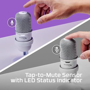 HyperX 4P5P8AA solocast USB คอนเดนเซอร์ไมโครโฟนเกมสำหรับพีซี PS4 PS5 Mac เซ็นเซอร์แตะเพื่อปิดเสียงคาร์ดิออยด์พอดคาสต์ขั้วสีดำ - Product Image 5