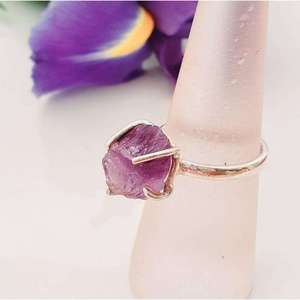 Anillo de Bodas de piedras preciosas de amatista para mujer, joyería fina de Plata de Ley 925 para aniversarios de compromiso, venta al por mayor para niñas - Product Image 2