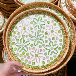 ถาดเสิร์ฟหวายธรรมชาติ | ถาดผ้าทอมือเป็นมิตรต่อสิ่งแวดล้อมสำหรับห้องครัวห้องรับประทานอาหารและการตกแต่ง - Product Image 2