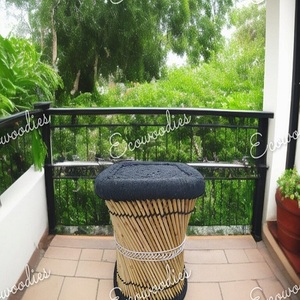 Mudda de caña de bambú Natural ecológico, taburete Muddi hecho a mano, taburete de jardín para jardín, muebles para interiores/exteriores, consola con incrustaciones de hueso - Product Image 4