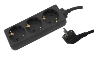 Base multi-presa nera serie Standard con 3 prese, 1,5 metri (GSC 0000024) - Product Image 1