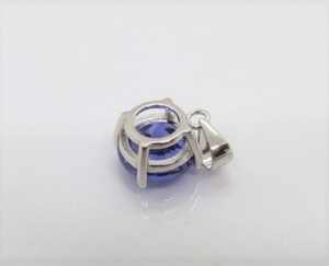 Pendentif Solitaire Tanzanite Rond Collier Vintage en Argent Sterling 925 Fait à la Main avec Pierres Précieuses - Product Image 4