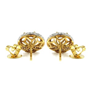 Boucles d'oreilles clous classiques en or jaune 18 carats de haute qualité avec diamants pour mariage, fiançailles et anniversaire – Vente en gros de bijoux de Hong Kong - Product Image 3