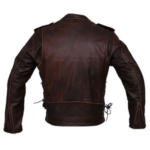 Veste en cuir hautement fabriquée au design unique pour hommes vestes en cuir à la mode d'hiver à coupe régulière pour hommes - Product Image 4