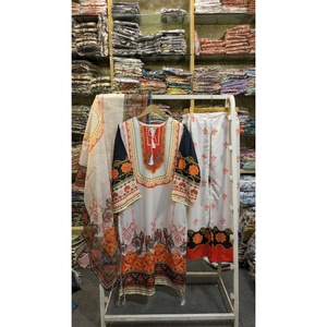 Ensemble Salwar Kameez en coton fusion grande taille, long, 3 pièces, SL00252 - Product Image 2