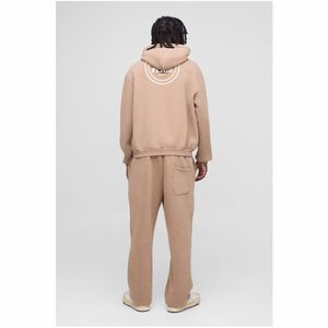 Sudadera con capucha de algodón orgánico 100% de peso pesado para hombre, patrón sólido, bordado con cuentas, largo XL, ropa de calle de invierno Digital - Product Image 2